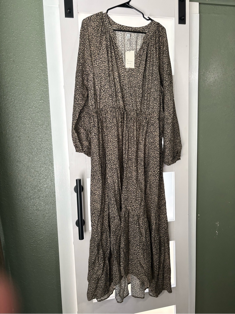 a new day Long Tiered Leopard-Print Maxi Dress - Brown/Black